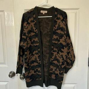 Philosophy cardigan camouflage sweater size small brown knit sweater
